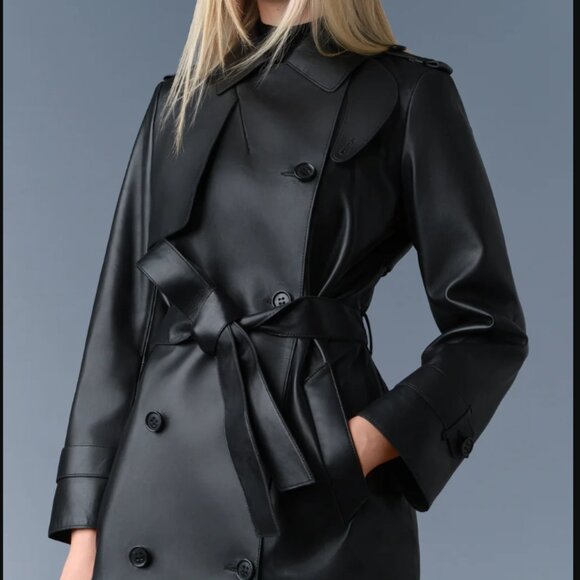 MACKAGE GAEL-V Maxi Leather Trench Coat - Picture 2 of 14